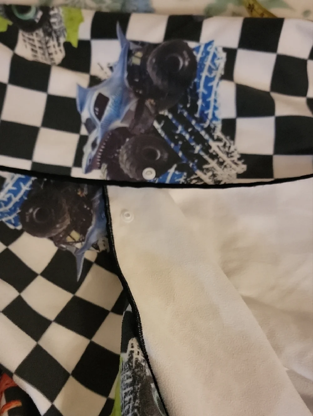 Monster Jam Monster Truck Checkered Flag Beach Towel